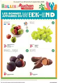 Catalogue Auchan page 1: POMMES GOLDEN OU GALA €2,19, RAISIN BLANC €2,69