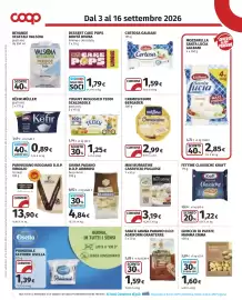 Volantino Coop Pagina 6: Yogurt biologico Teddi €1,25, Kefir Müller €0,89