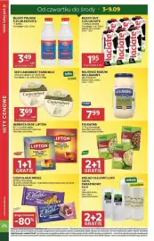 Stokrotka gazetka tydzień 36 Strona 6: Mleko UHT 3,2% Łaciate €1,95, Ser Camembert Farm Milk €3,69