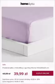 Home&You gazetka Strona 9: Prześcieradło z mikrofibry z gumką Micros 140x200x25 cm €39,99
