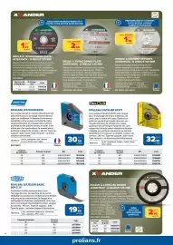 Catalogue Prolians page 10: XANDER DISQUE À ÉBARBER DÉPORTÉ €1,90, TYROLIT ROULEAU D'ATELIER BASIC B01 C JX €19,90