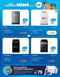 Catálogo Tiendas EFE Página 9: Bord lavadora 16 kg €1.049,00, LG lavadora 13 kg blanco €1.099,00