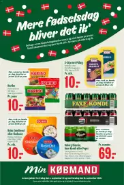 Min Købmand tilbudsavis uge 36 Side 1: Haribo €10,00, Tuborg Classic, Faxe Kondi eller Pepsi €69,00
