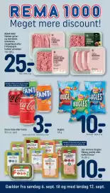 REMA 1000 tilbudsavis uge 37 Side 1: Coca-Cola eller Fanta €3,00, Den Grønne Slagter Pålæg, postej eller kalkunbacon €10,00