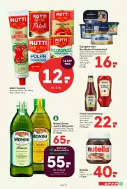SPAR tilbudsavis uge 36 Side 14: Mutti Tomater €12,00, Monini Ekstra Jomfru Olivenolie €65,00
