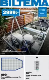 Biltema reklamblad Sida 1: Formsydd båtpresenning €899,00, Biltema glykol, propylen €89,90