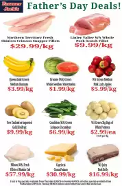 Farmer Jack's catalogue week 36 Page 1: WA Grown White Potatoes €2,99, Linley Valley WA Whole Pork Scotch Fillet €9,99