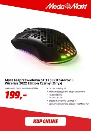 Media Markt gazetka Strona 6: Mysz bezprzewodowa SteelSeries Aerox 3 Wireless 2022 Edition czarny Onyx €199,00