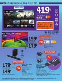 Catalogue E.Leclerc | High-tech étudiants page 10: SAMSUNG TV Mini LED €419,00, LG NANO 4K UHD AI €179,00