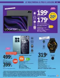 Catalogue E.Leclerc | High-tech étudiants page 3: LOGICOM Tab Fold 12 €179,00, GARMIN MONTRE CONNECTÉE VENU 3 €319,00