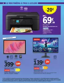 Catalogue E.Leclerc | High-tech étudiants page 6: EPSON IMPRIMANTE MULTIFONCTION WF-2910 €69,99