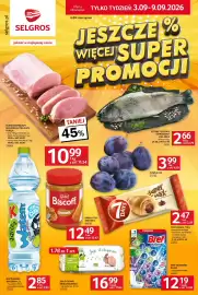 Selgros gazetka tydzień 36 Strona 1: Jaja ekologiczne €16,99, NAPÓJ KUBUS WATERRR €2,85