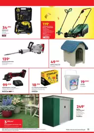Folheto Bricomarché Página 11: Rolo de relva artificial 7 mm €3,99, Com - berbequim €34,99