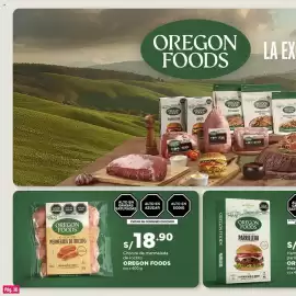 Catálogo Plaza Vea Página 36: Oregon Foods chorizo mermelada de rocoto €18,90, Oregon Foods hamburguesa parrillera €14,90