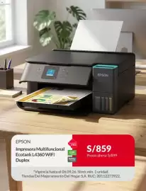 Catálogo Sodimac semana 36 Página 3: Epson impresora multifuncional ecotank l4360 wifi duplex €859,00