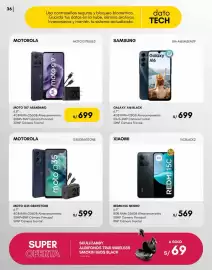 Catálogo La Curacao Página 36: Motorola moto g17 arándano €699,00, Motorola moto g35 graystone €599,00
