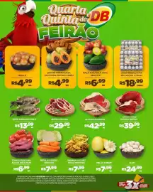 Catálogo DB Supermercados Página 1: Repolho verde/ cenoura €7,99, Banana pacová/ prata regional €7,99