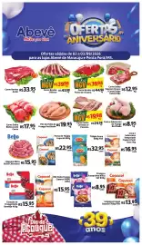 Catálogo Abevê Supermercados Página 1: Carne Bovina Ponta de Alcatra €39,98, Filé do peito de frango resfriado €19,95