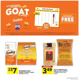 Co-op flyer week 36 Page 11: Pepperidge Farm Goldfish Crackers, Cookies or Crisps €3,50, Kettle brand potato chips €3,49