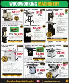 Busy Bee Tools flyer Page 9: CrafteX 6" x 9" belt & disc sander combo €439,00, B 12" Jointer Planer Helical Combo €3.795,00