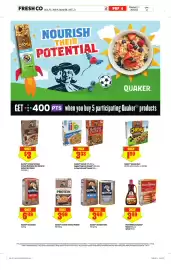 FreshCo flyer week 36 Page 8: Quaker standard oats €3,49, Pearl Milling Company Mixes €3,99