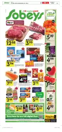 Sobeys flyer week 36 Page 1: Maple Leaf or Schneiders bacon €4,99, Kraft Singles Original Cheddar €3,97