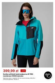 4F gazetka tydzień 36 Strona 10: Kurtka softshell wiatroodporna 4F PRO membrana 10000 damska €399,99