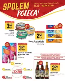 Społem Częstochowa gazetka tydzień 36 Strona 1: Piwo Kozel €2,99, Parówki Skolimki drobiowe JBB €3,99