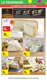 Catalogue Carrefour page 37: SOCIETE Roquefort A.O.P. €1,95, André Collet Brie de Meaux A.O.P. €1,49