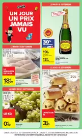 Catalogue Carrefour page 4: Pierre Chanoine Champagne €19,95, Filet de poulet €18,90
