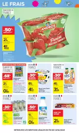 Catalogue Carrefour page 44: BRIDELICE Crème Fleurette €2,68, Carrefour BIO Lait demi-écrémé €4,83