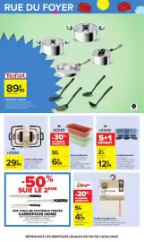 Catalogue Carrefour page 82: La Ménagère Serpillière Éponge Écrue €4,79, HOME Le moule à cake 27 cm €6,99