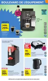 Catalogue Carrefour page 84: Tefal Bouilloire électrique €19,99, Tefal Croque gaufre €49,99