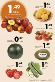 Catálogo Supermercados Lupa Página 4: Nectarina categoría 1ª €1,49, Calabacín €1,15
