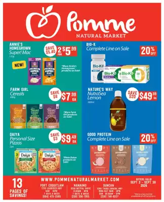 Pomme Natural Market flyer (valid until 30-09)
