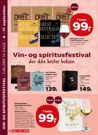 SuperBrugsen tilbudsavis uge 36 Side 14: Z-Zinfandel i boks €149,00, McHogan's eller Craft Organic i boks €99,00