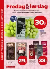 SuperBrugsen tilbudsavis uge 36 Side 2: BKI, Karat eller Peter Larsen formalet kaffe €38,00