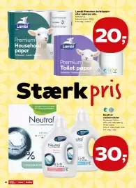 SuperBrugsen tilbudsavis uge 36 Side 6: Neutral vaskemiddel €30,00, Lambi Premium toiletpapir eller køkkenrulle €20,00