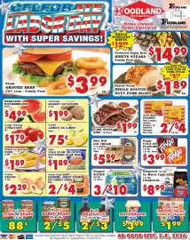 Foodland weekly ad week 36 Page 1: Oscar Mayer Franks €4,00, Previously Frozen Pork Spare Ribs €1,99