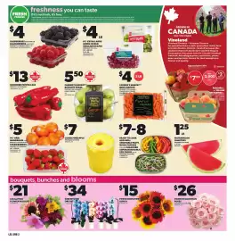 Loblaws flyer week 36 Page 2: Ready to cook and grill vegetable trays €7,00, Dozen Ecuadorian Roses €26,00