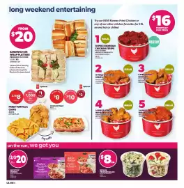 Loblaws flyer week 36 Page 4: Medium premium salads €8,00, Fried tortilla chips €4,00