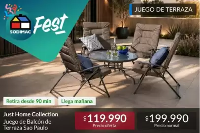 Catálogo Constructor Sodimac Página 8: Just home collection juego de balcón de terraza €119.990,00