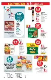 Catalogue Super U page 16: Marie Paupiette de Veau €2,36, Bonduelle Lentilles Facon Bolognaise €0,95