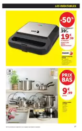 Catalogue Super U page 27: FAGOR CROQUE GAUFFRE €19,99, FOIRE A L'INOX €9,99