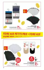 Catalogue Super U page 32: PROTÈGE-PIEDS €2,50, LOT DE 6 SLIPS HOMME €7,50