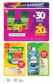 Catalogue Super U page 6: Ariel Pods €13,74, Lenor Adoucissant €3,79