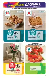 Catalogue Super U page 9: U Pains aux raisins €3,04, U Croissants €3,84