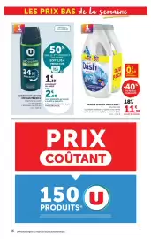 Catalogue U Express page 16: Dash Lessive liquide €11,39, U Déodorant Homme €1,39