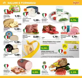 Volantino Tigre Pagina 7: Salsiccia fresca di suino nazionale €0,69, Mozzarella Vallelata €0,79