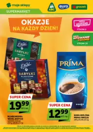 Groszek gazetka | Supermarket Strona 1: Kawa Mielona Prima Finezja €12,99, BOMBONIERKA WEDEL BARYŁKI €19,99